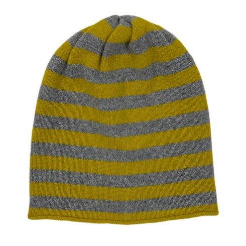 wide stripe beanie turmeric